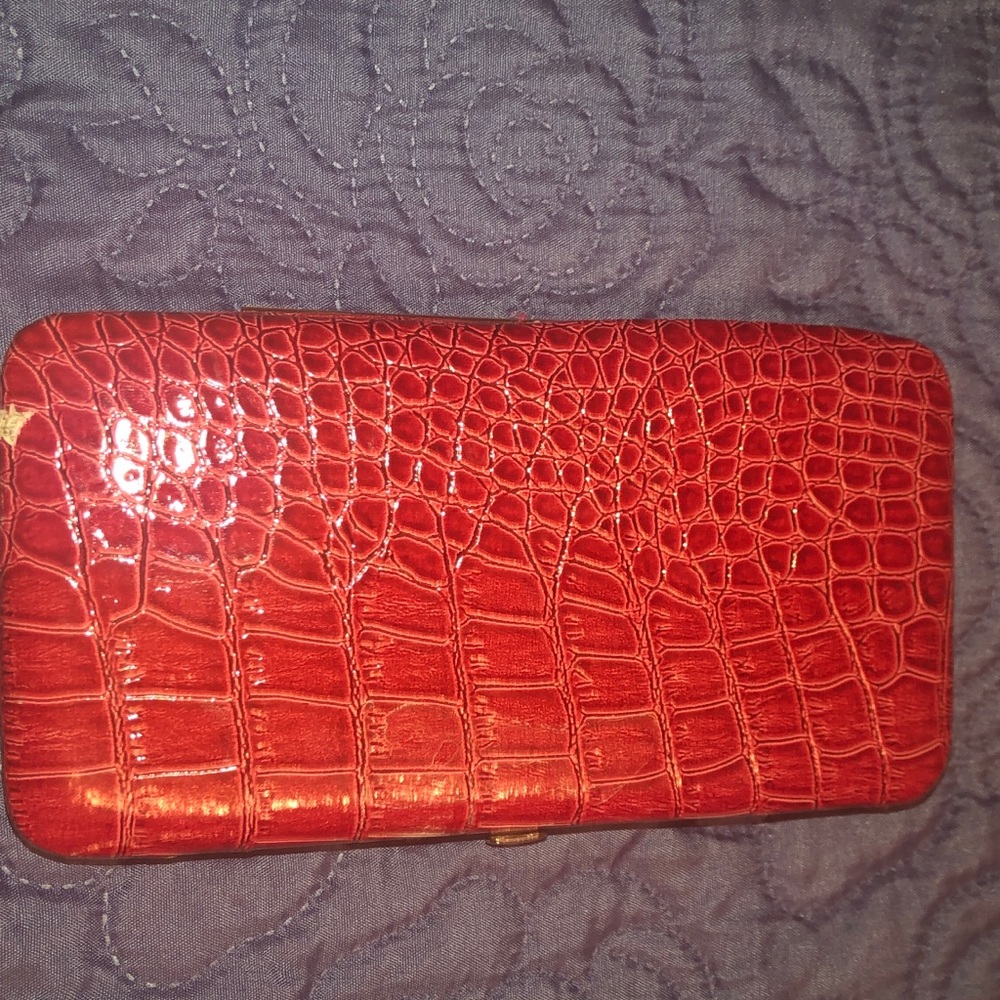 ✅4/$20✅Wallet & phone case faux red leather!